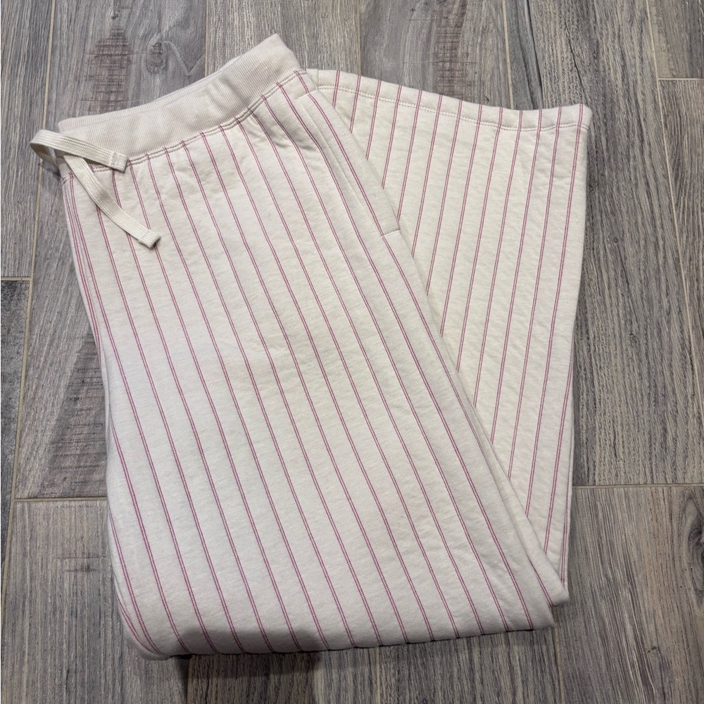 Auden Cream Pajama Pants with Pink Stripes